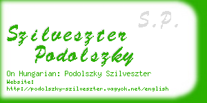 szilveszter podolszky business card